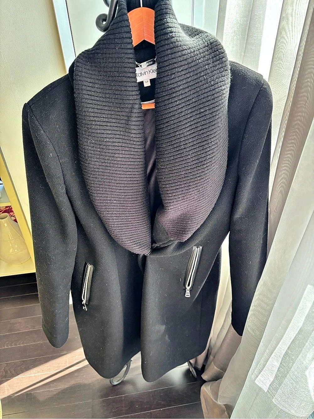 Calvin Klein Black Funnel Neck Jacket Size Small